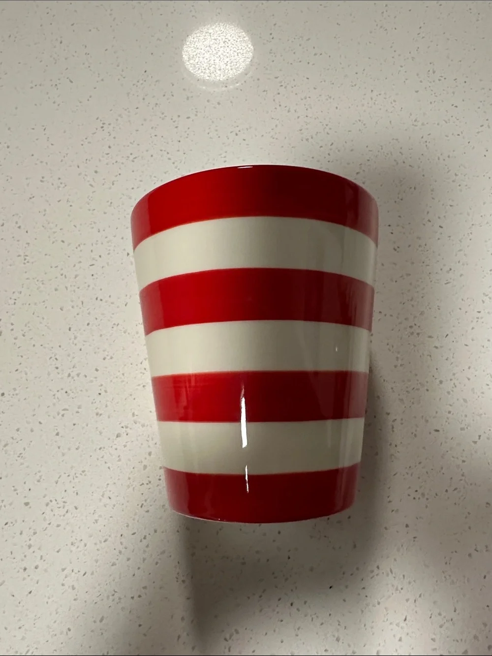Red and White Striped Ceramic, Apple Vanilla Candle